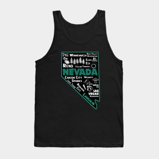 Laughlin Nevada Map Las Vegas Winnemucca Reno Elko Ely Carson City Boulder City Tank Top